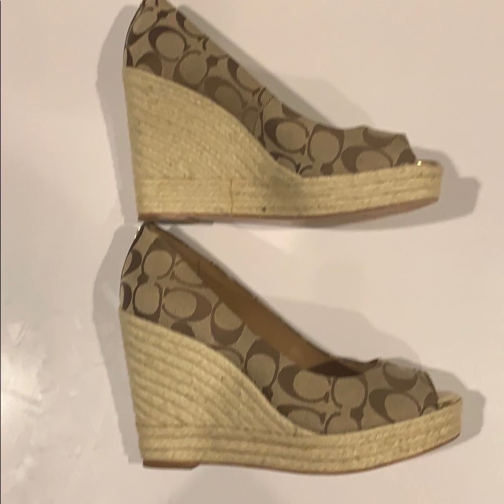 Coach signature wedges -khaki 9 b - Picture 4 of 6